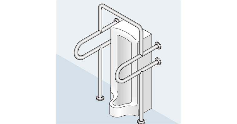 バリアフリー手摺（ストール小便器・洗面・手洗器手摺）SK-207S | 神栄