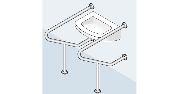 バリアフリー手摺（ストール小便器・洗面・手洗器手摺）SK-251SN