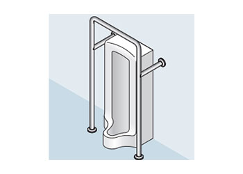 バリアフリー手摺（ストール小便器手摺）