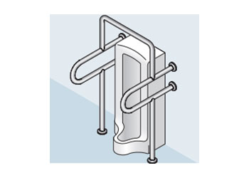 バリアフリー手摺（ストール小便器手摺）