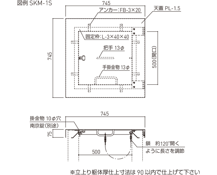 角型屋根マンホール SKM-1S/-2S | 神栄ホームクリエイト｜物干金物 
